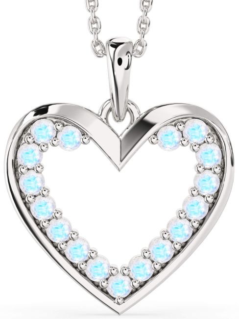 Moonstone Silver Heart Necklace