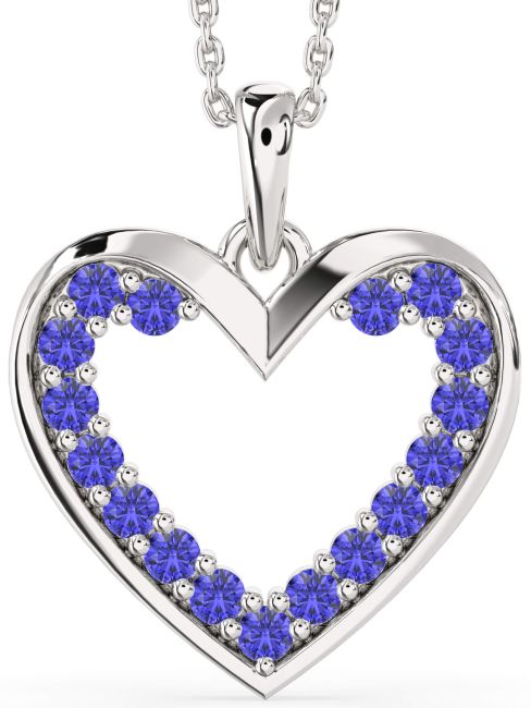 Tanzanite Silver Heart Necklace