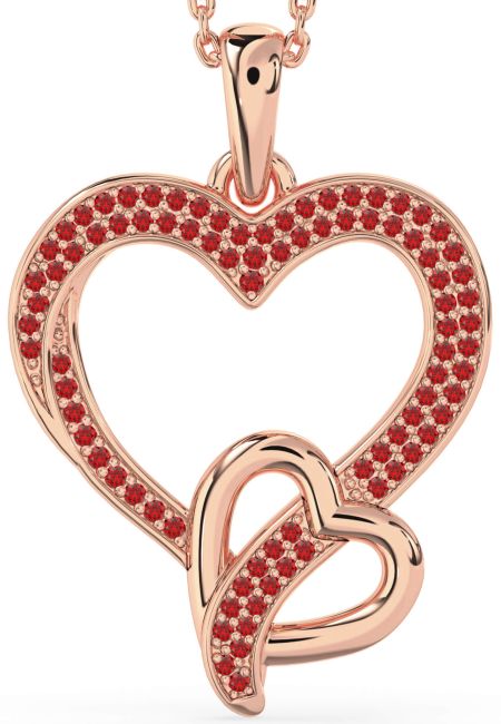 Ruby Rose Gold Heart Necklace