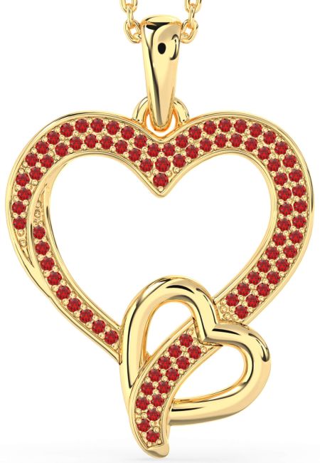 Ruby Gold Heart Necklace