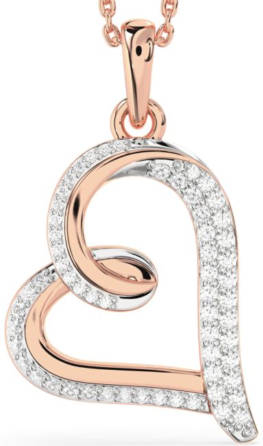 Diamond Rose Gold Heart Necklace