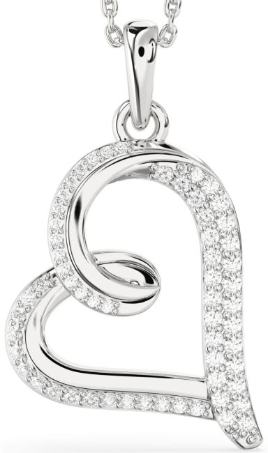 Diamond Platinum Heart Necklace