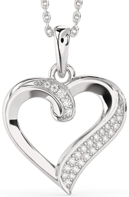 Diamond White Gold Heart Necklace
