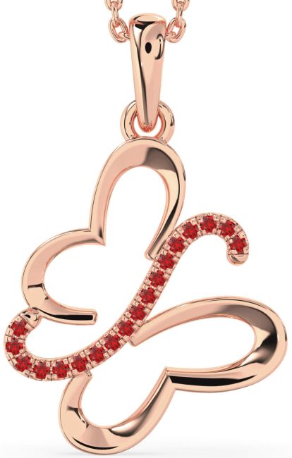 Ruby Rose Gold Butterfly Necklace