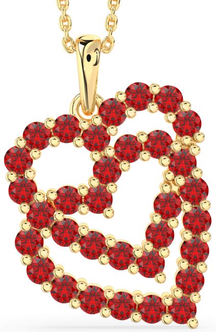 Ruby Gold Heart Necklace