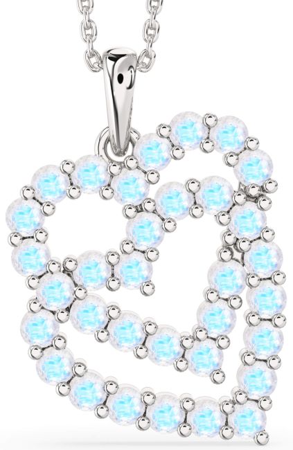 Moonstone Silver Heart Necklace
