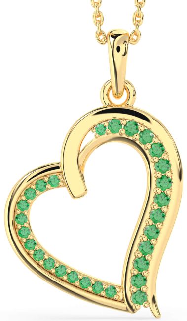 Emerald Gold Heart Necklace