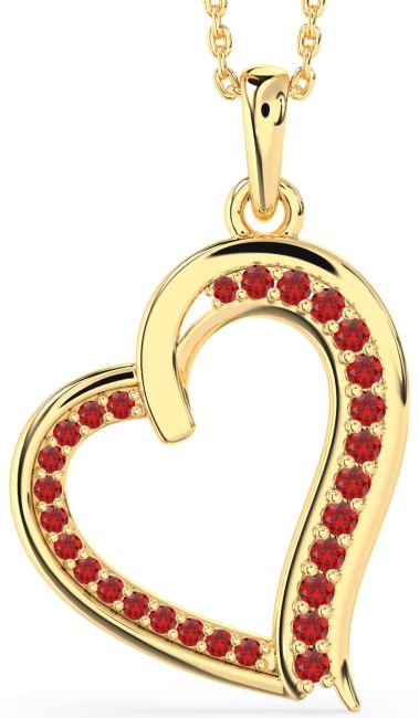 Ruby Gold Heart Necklace