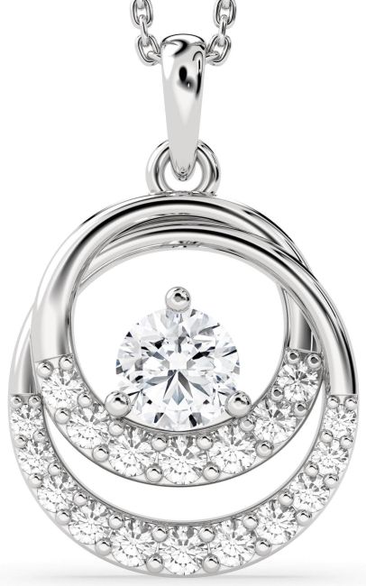 Diamond Silver Circle Necklace