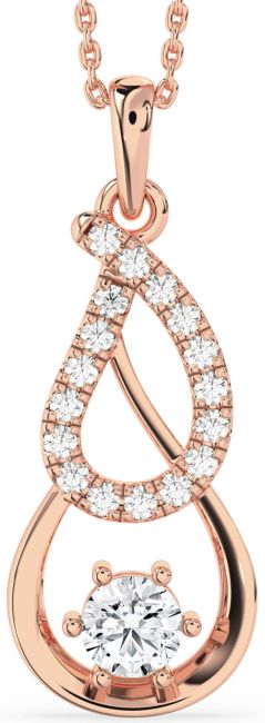 Large Diamond Rose Gold Teardrop Infinity Necklace