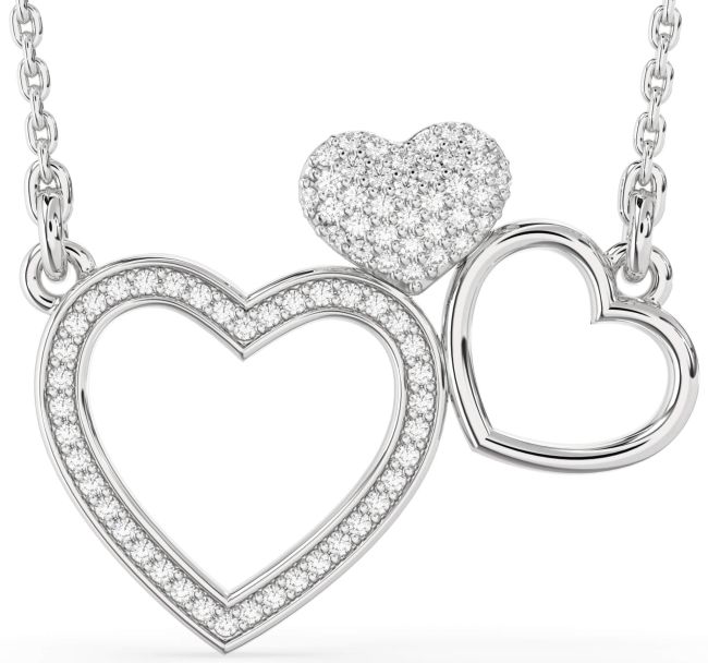 Large Diamond Platinum Heart Necklace