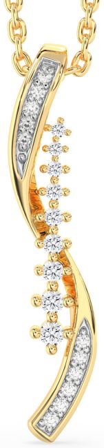 Diamond Gold Silver Round Necklace