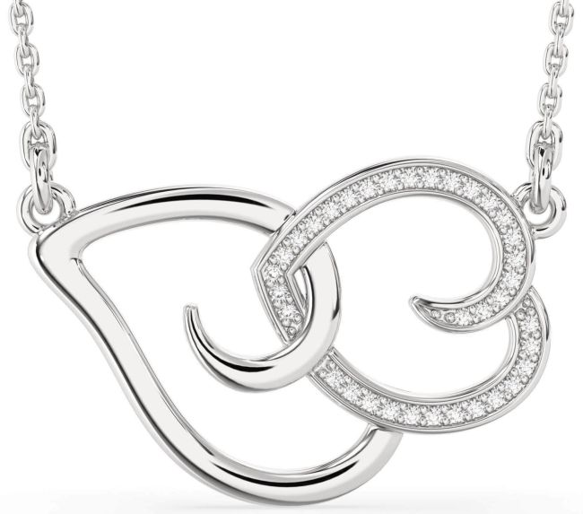 Large Diamond Platinum Heart Necklace