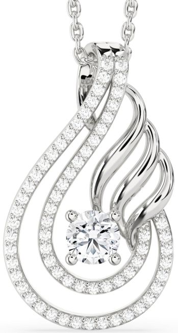 Diamond Platinum Teardrop Necklace
