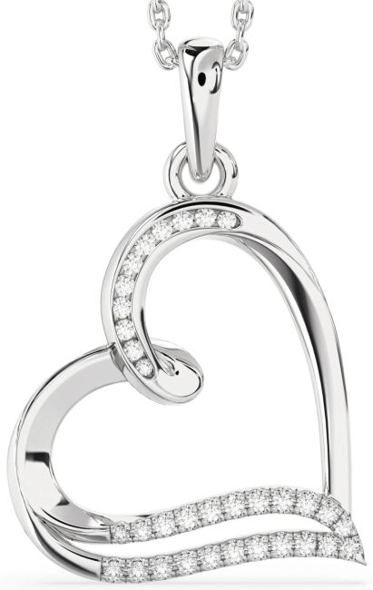 Diamond White Gold Heart Necklace