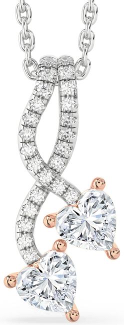 Diamond White Rose Gold Heart Necklace