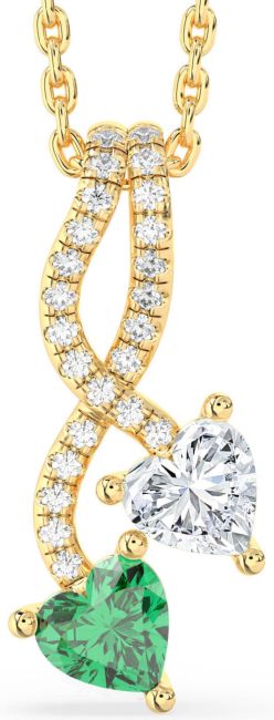 Diamond Gold Silver Heart Necklace