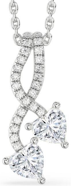 Diamond Silver Heart Necklace
