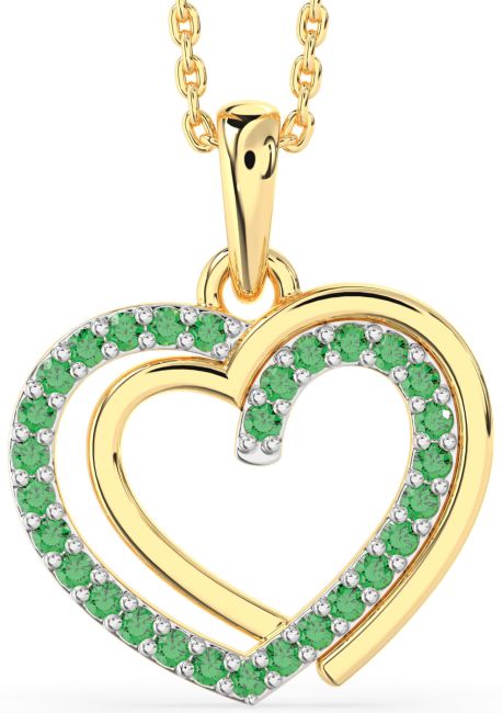 Emerald Gold Heart Necklace