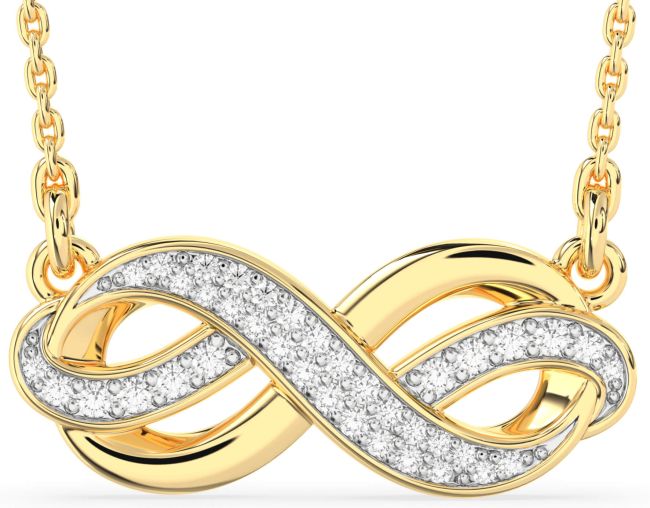 Large Lab Diamond Gold Infinity Necklace