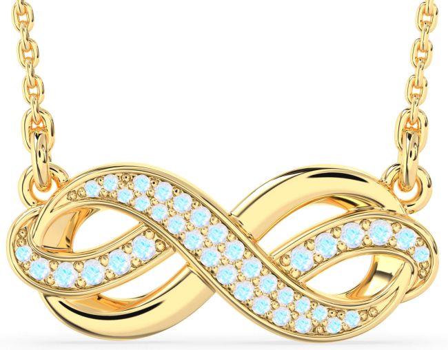 Large Moonstone Gold Infinity Necklace