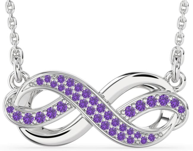 Large Alexandrite Platinum Infinity Necklace