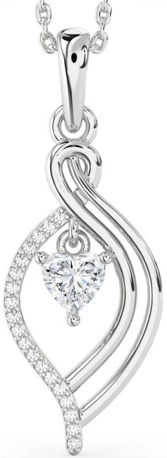 Diamond Platinum Heart Necklace