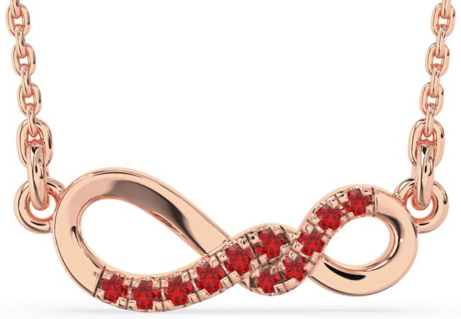 Ruby Rose Gold Silver Infinity Necklace