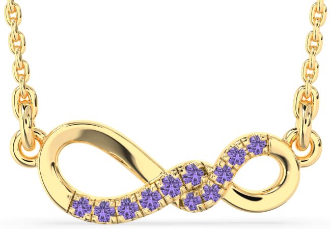 Alexandrite Gold Infinity Necklace