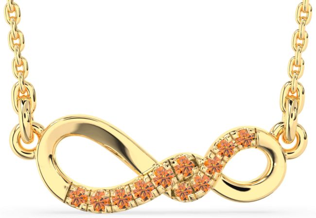 Citrine Gold Infinity Necklace
