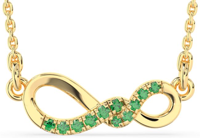 Emerald Gold Infinity Necklace