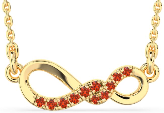 Fire Opal Gold Infinity Necklace