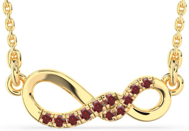 Garnet Gold Infinity Necklace