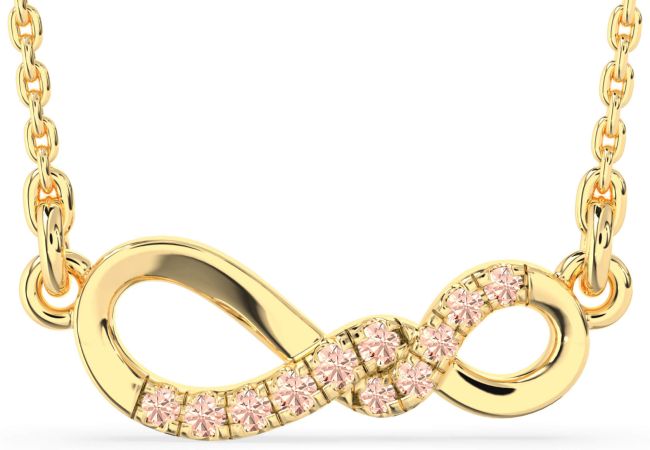 Morganite Gold Infinity Necklace