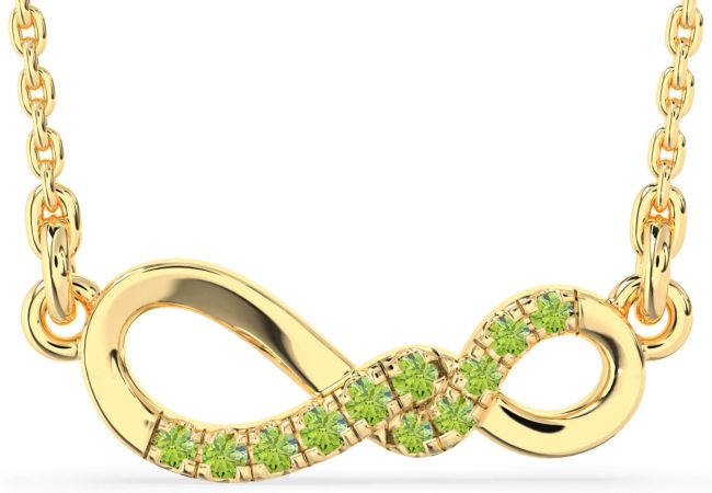 Peridot Gold Infinity Necklace