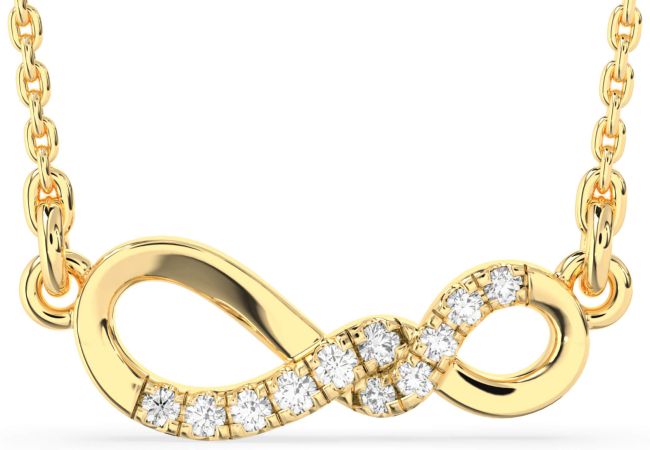 Salt & Pepper Diamond Gold Infinity Necklace