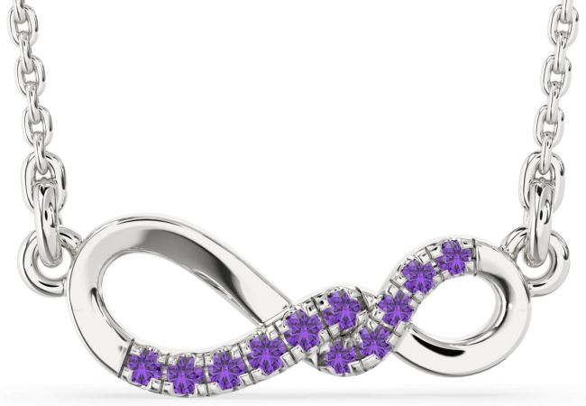 Amethyst Platinum Infinity Necklace