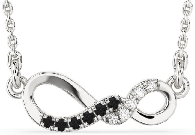 Black Diamond Platinum Infinity Necklace