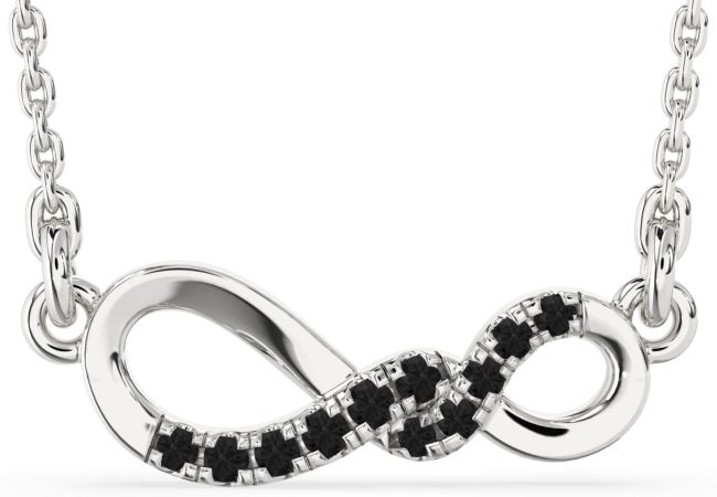 Black Diamond Platinum Infinity Necklace