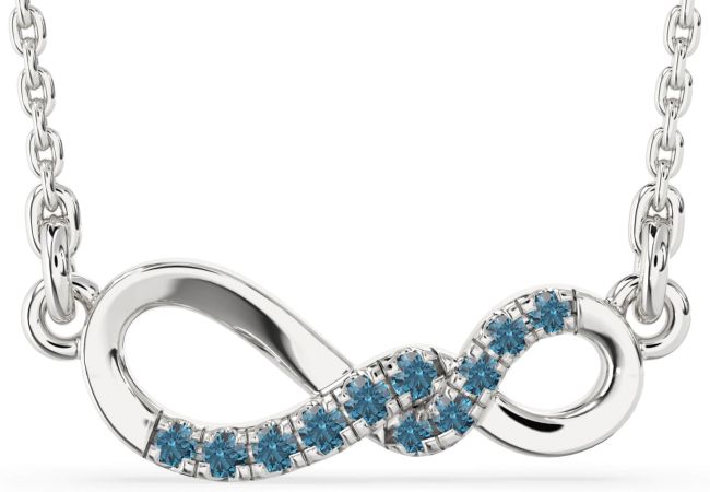 Blue Diamond Platinum Infinity Necklace