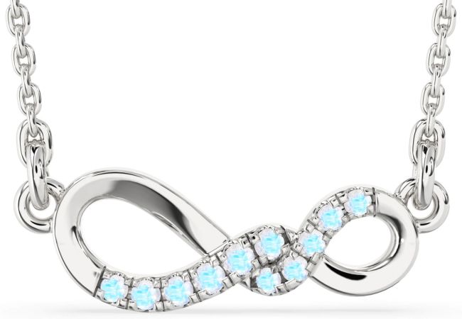 Moonstone Platinum Infinity Necklace