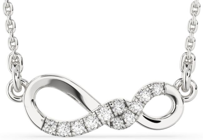 Opal Platinum Infinity Necklace