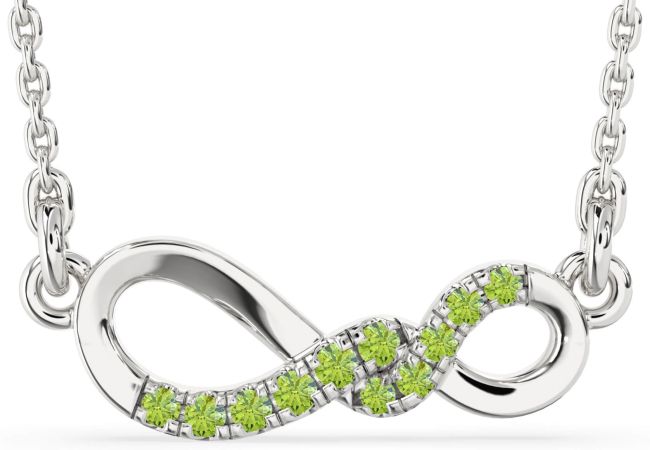 Peridot Platinum Infinity Necklace