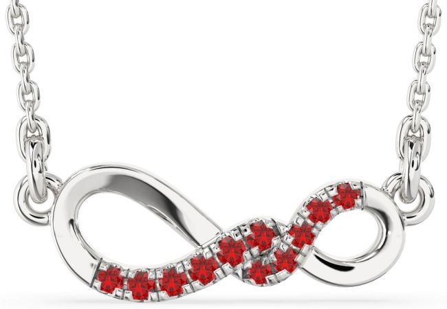 Ruby Platinum Infinity Necklace
