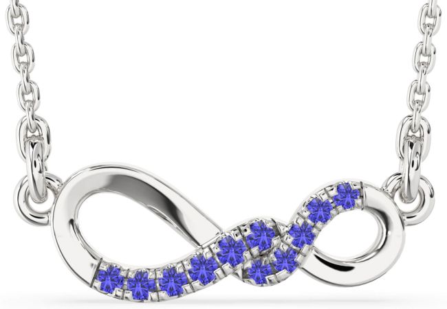 Tanzanite Platinum Infinity Necklace
