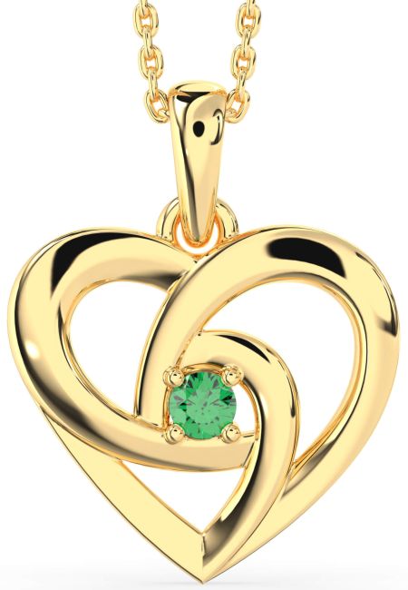 Emerald Gold Heart Necklace