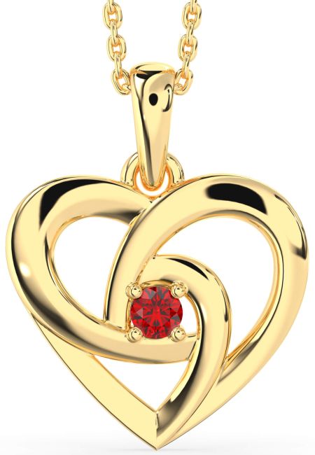 Ruby Gold Heart Necklace