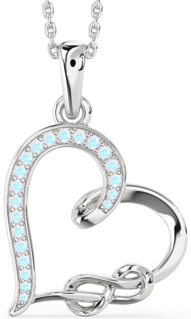 Moonstone Silver Heart Infinity Necklace