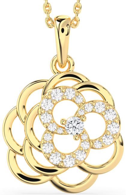 Diamond Gold Flower Necklace