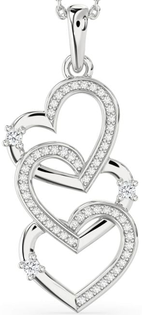 Diamond Silver Heart Necklace